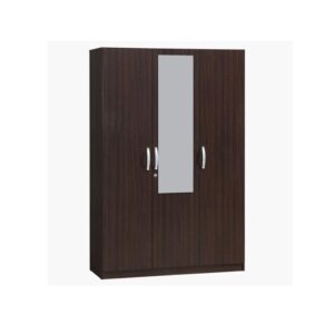 Galaxy Home Box Joy Agata 3 Door Wardrobe With Mirror-Walnut