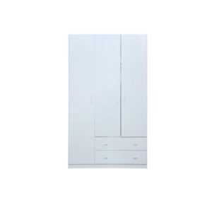 Galaxy Home Furnishings Venus 3 Door Kids Wardrobe, White, 210 x 121 x 56 cm