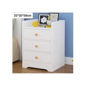 Galaxy Nightstand Bedside End Table Storage Cabinet Tower with 3 Drawers – Easy to Assemble, Sturdy & Durable, White