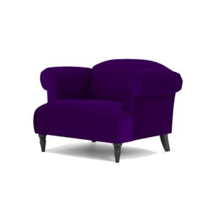 Galaxy Design Claudia Love Single Seat Sofa - Velvet Fabric, Pure Wood Base, Purple Color GDFCLD-564-44SS