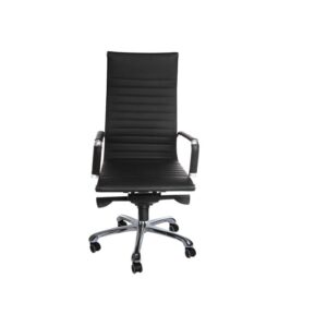Galaxy High-Back Executive Office Chair – Premium Leather, Adjustable Backrest and Depth Black