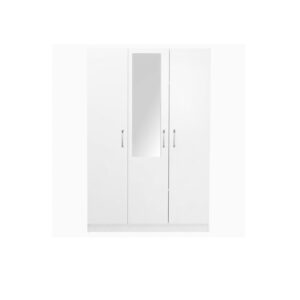 Galaxy Sunrise 3-Door Wardrobe With Mirror - White Color