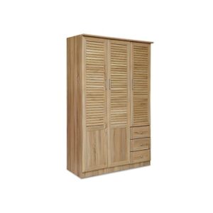 Galaxy Howard 3 Door Wardrobe, Brown