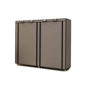 6 Tiers 12 Galaxy Design Lattices Two-Door Shoe Rack Shelf Storage Closet Organizer Cabinet Brown