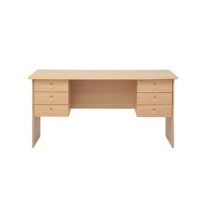 Galaxy Design Office Table with 2 Sided Drawers, Beige