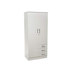 Galaxy Wooden 2 Door Wardrobe, White Color