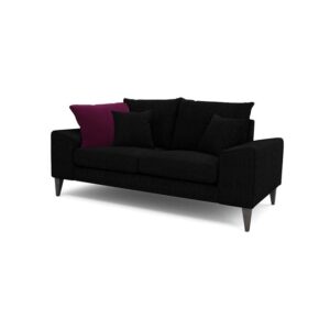 Galaxy Design Quartz Series 2-Seater Sofa - Pure Poly Cotton Fabric, Pure Wood Base, Black Color GDQS-3060-35