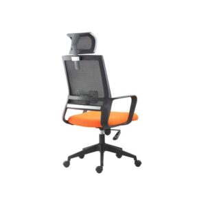 Galaxy Design High Back Office Chair – Orange Seat, Mesh Back with Back Support Model GDF1602A