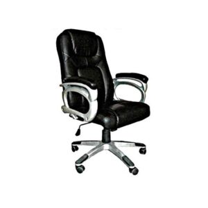Galaxy Office Chair – Comfortable Seat, Standard Black Design, Stainless Steel Wheel Frame GNAD-7047