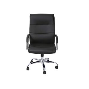 Office Chair Metal Body with Wheels - Black By Galaxy