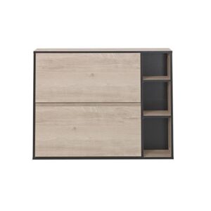 Galaxy Design Metro Shoe Cabinet, Helvezia Oak, 77H X 102W X 21D cm