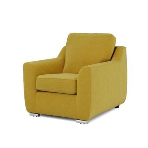 Galaxy Design Velvet Series Single Sofa - Attractive Bren Design, Velvet Fabric, Pure Wood Base, Goldish Yellow Color GDFBRN-564-33