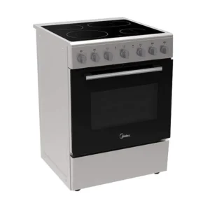 Midea 60x60cm 4 Zones Ceramic Cooker With 65 Liter Multifunction Oven, Mechanical Timer, Convection Fan, Rotisserie, Sleek Design Color Silver Model - VC6814 - 1 Year Full Warranty.