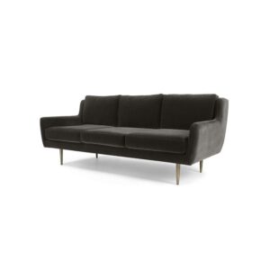 Galaxy Design Velvet Series 3 Seater Sofa – Attractive Simon Design, Velvet Fabric, Pure Wood Base, Grey Model GDFSMN-564-18