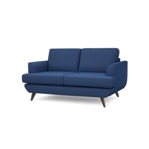 Galaxy Design Lull Series Seat Sofa – Poly Cotton Fabric, Pure Wood Base, Quilted Button Back Design, Blue (Model GDFLUL-3060-12)