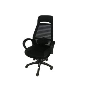 Galaxy Design Office Chair High Back, Mesh Back with PU Leather & Fabric Seat, Black GDFMF-9151