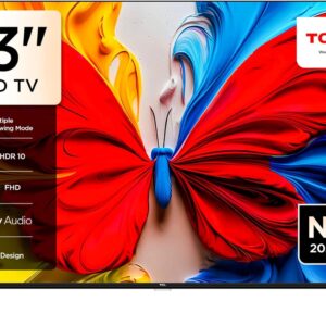 TCL Television 43S5K 43-Inch QLED Full HD Smart Google TV (2025 Model) – HDR10+, Dolby Audio, Google Voice, Chromecast Built-in, 60Hz, Bluetooth 5.0, Wi-Fi, Slim Metallic Bezel-less Design